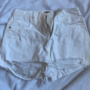Misguided white jean shorts